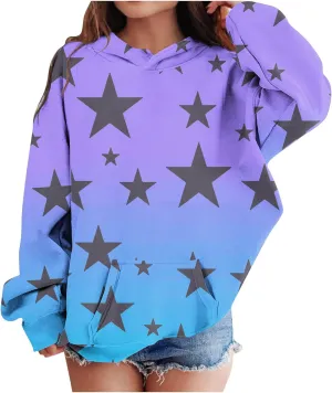 girls hoodie Cute Hoodies for Tween Girls Long Sleeve Star Graphic Oversized Sweatshirts Cute Fall Pullover Tops Comfy Winter Outfits girls long sleeve shirts Beige 10 Years