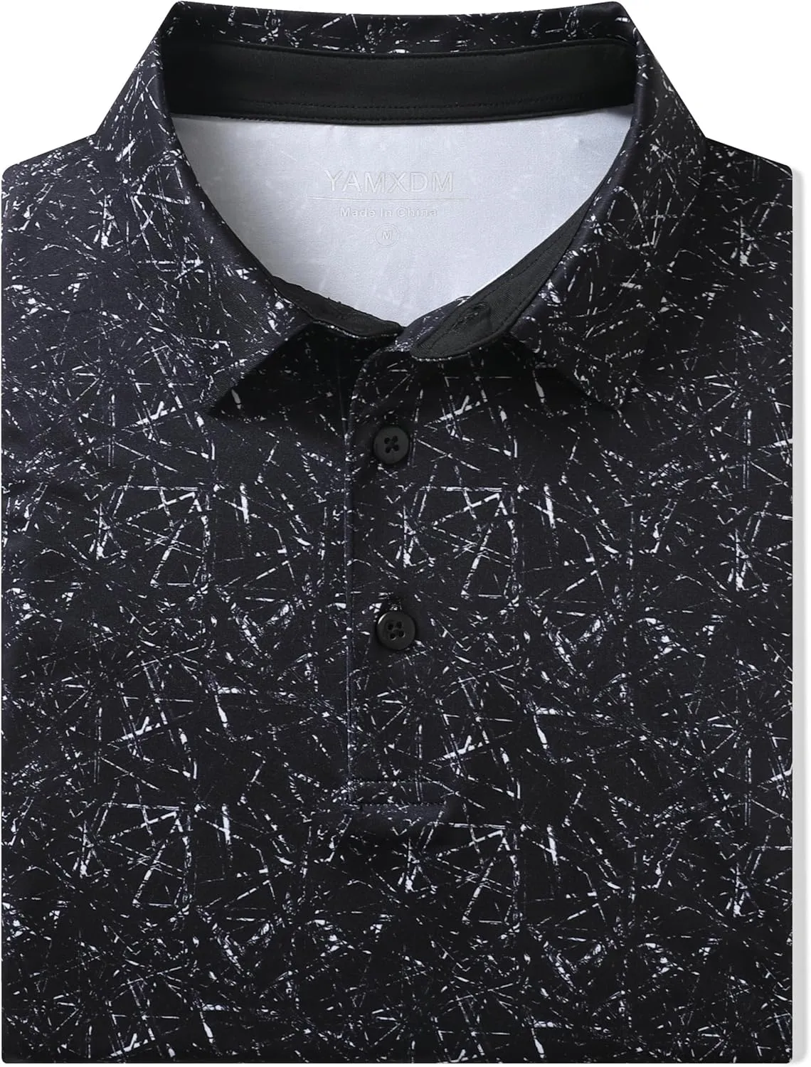 Golf Polo Shirts for Men - Print Moisture Wicking Quick Dry Short Sleeve Collared Polo Shirts for Golf Tennis Wear