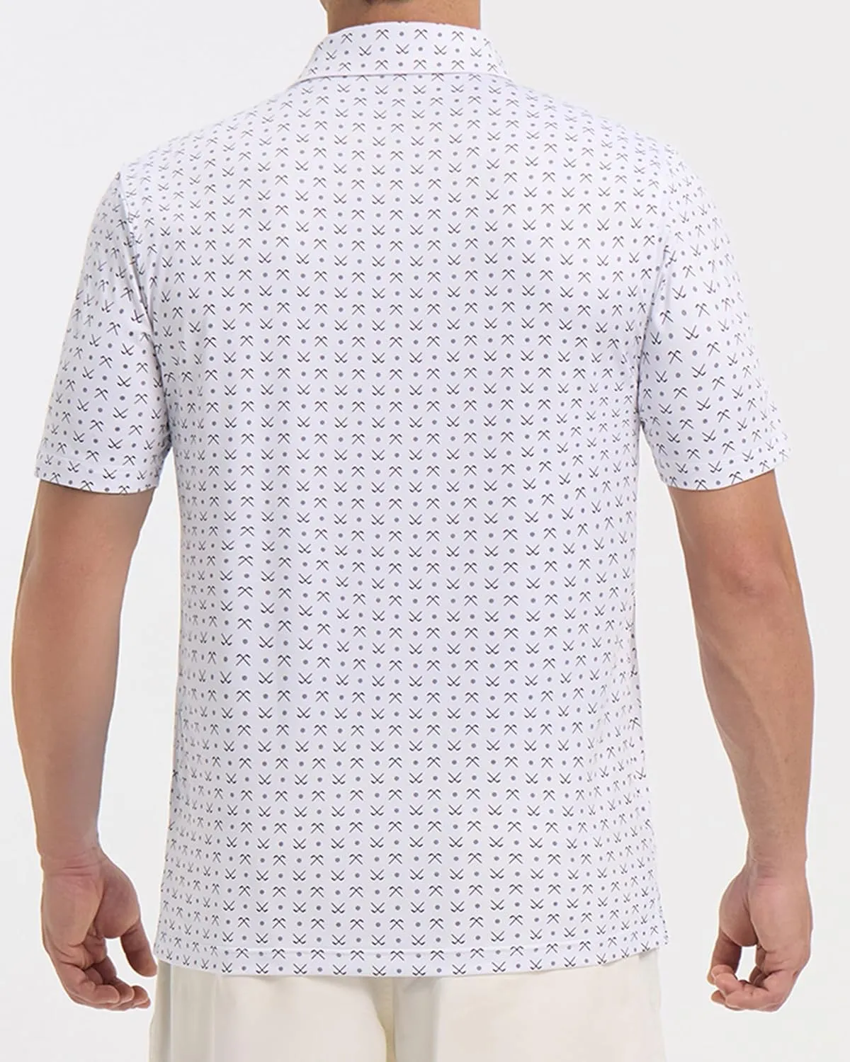 Golf Polo Shirts for Men - Print Moisture Wicking Quick Dry Short Sleeve Collared Polo Shirts for Golf Tennis Wear