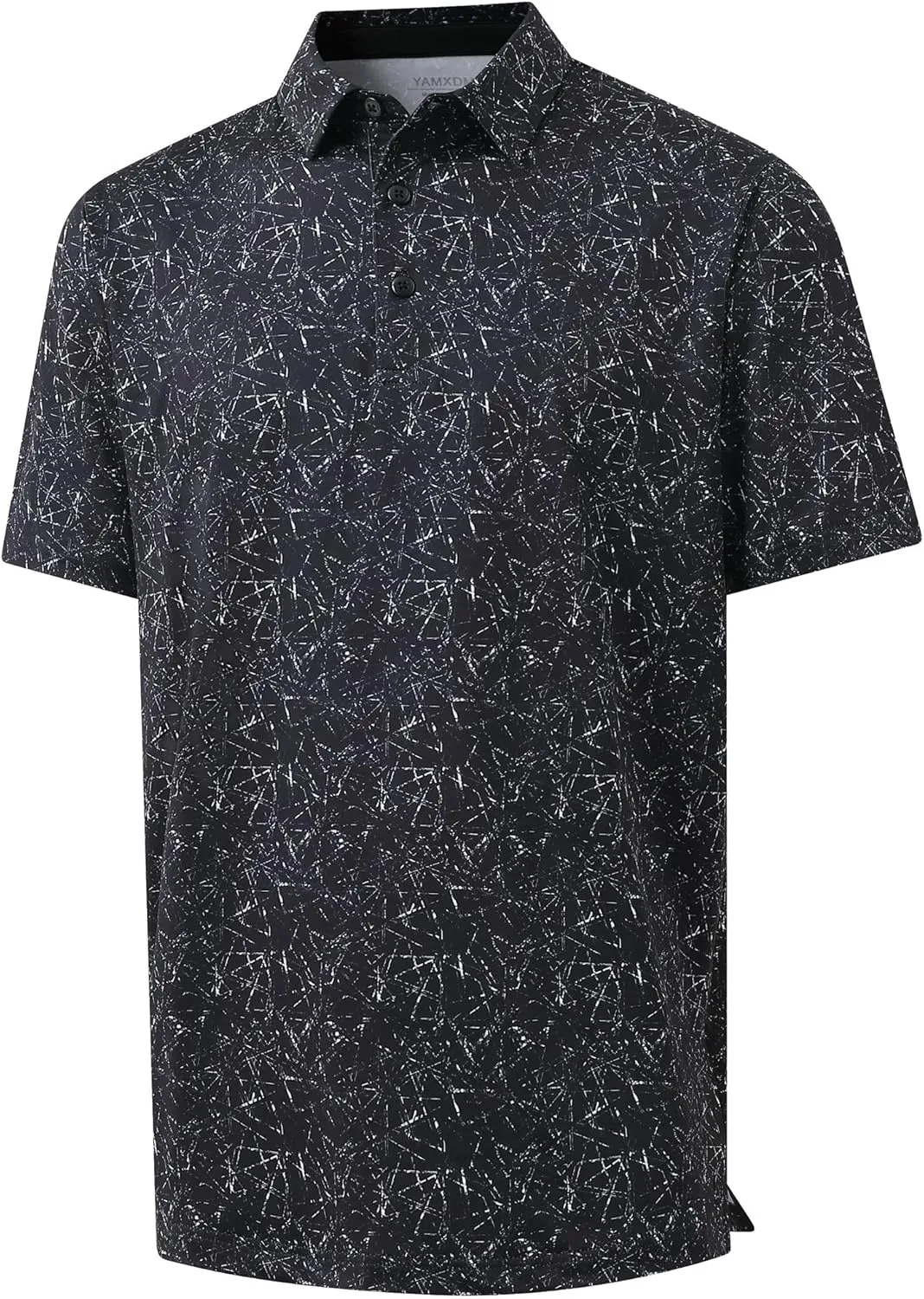 Golf Polo Shirts for Men - Print Moisture Wicking Quick Dry Short Sleeve Collared Polo Shirts for Golf Tennis Wear