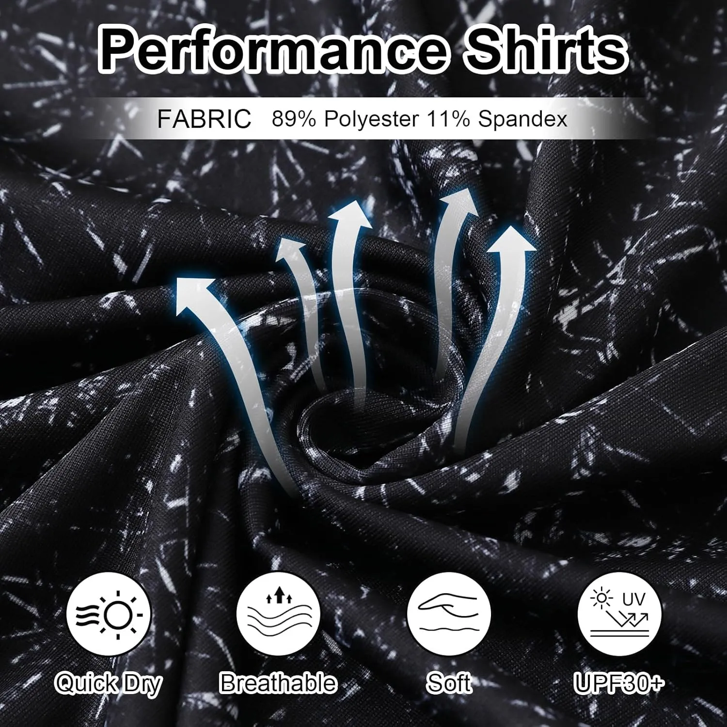 Golf Polo Shirts for Men - Print Moisture Wicking Quick Dry Short Sleeve Collared Polo Shirts for Golf Tennis Wear