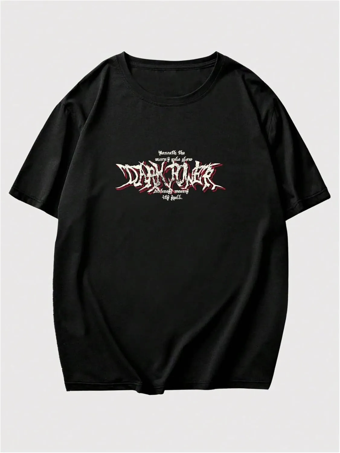 GORGLITTER Men's Y2k Oversized Graphic Tees Top Goth Skeleton Crewneck Short Sleeve T-Shirts