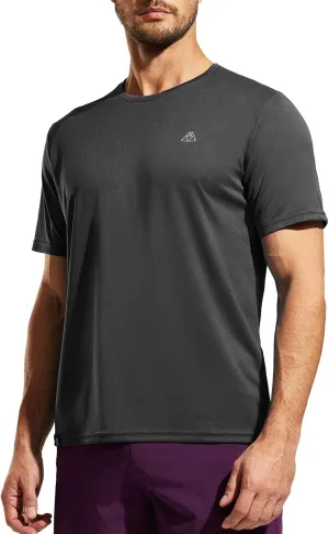 Haimont Men's Dry Fit Athletic Shirts for Running Workout Moisture Wicking Quick Dry Outdoor Short Sleeve T-Shirts