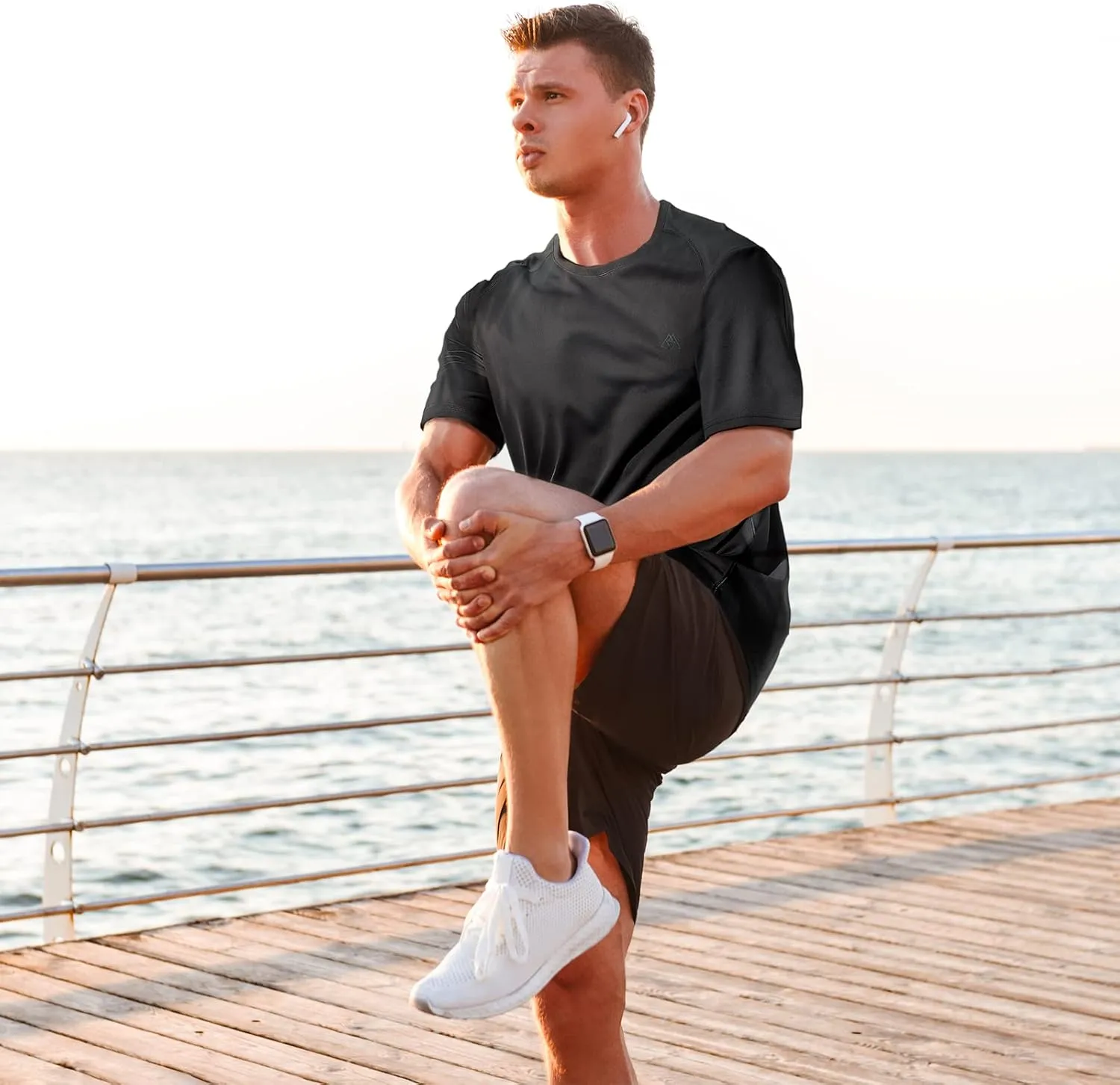 Haimont Men's Dry Fit Athletic Shirts for Running Workout Moisture Wicking Quick Dry Outdoor Short Sleeve T-Shirts