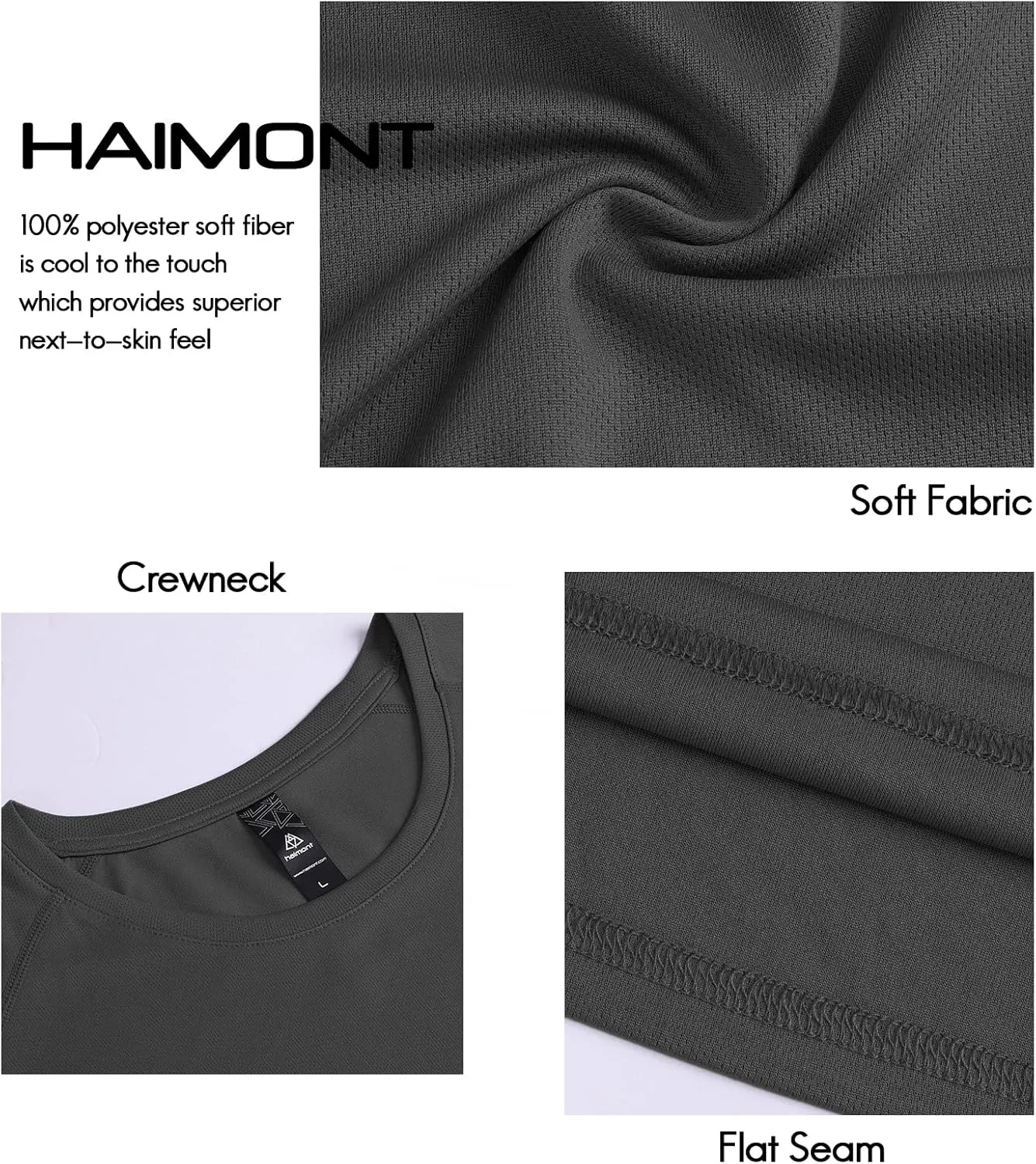 Haimont Men's Dry Fit Athletic Shirts for Running Workout Moisture Wicking Quick Dry Outdoor Short Sleeve T-Shirts