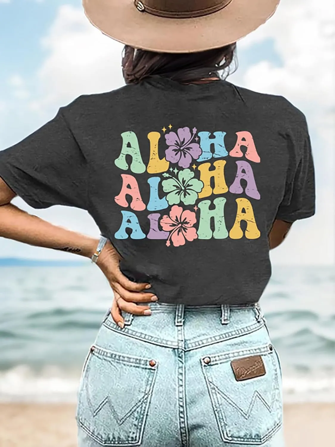 Hawaiian Shirts Women Hawaii Graphic Tees Summer Vacation Hawaiian Tshirt Vintage Hawaii Tropical Tops Outfits