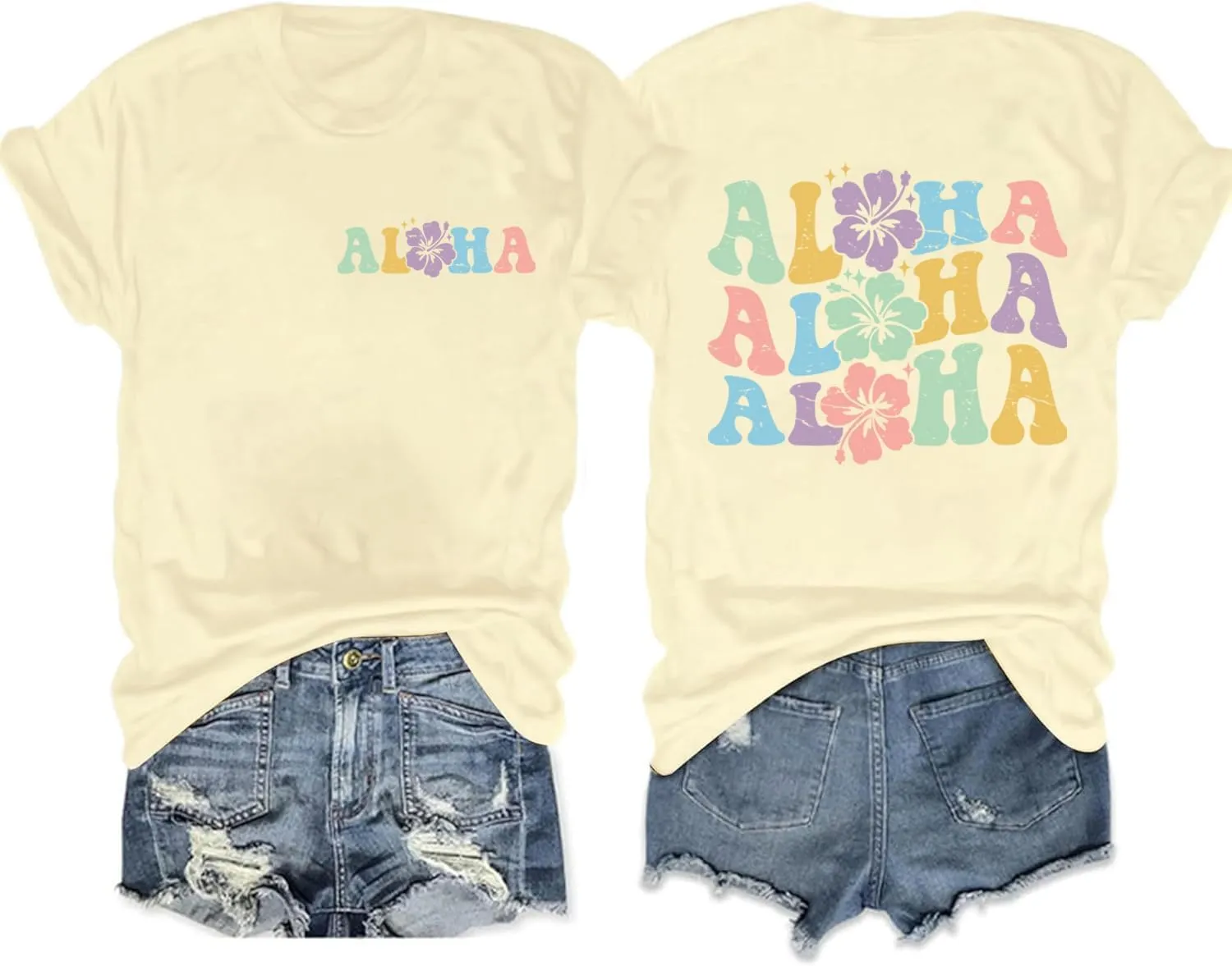 Hawaiian Shirts Women Hawaii Graphic Tees Summer Vacation Hawaiian Tshirt Vintage Hawaii Tropical Tops Outfits