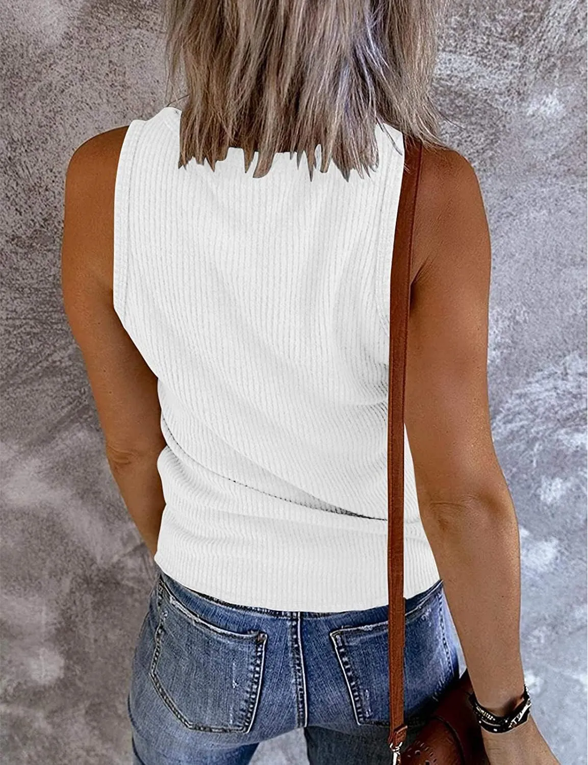 Henley Tank Tops Womens Western Aztec Print V-Neck Cami Ribbed Sleeveless Shirts Casual Button Up T-Shirts