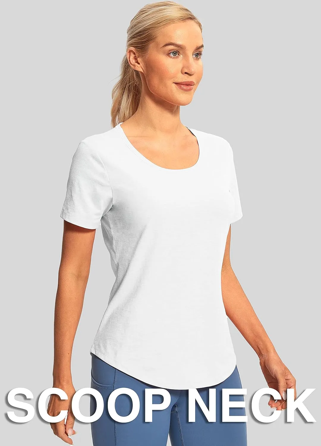 Hiverlay Workout Shirts for Women Short Sleeve Scoop Neck Tops Athletic Quick Dry Gym T-Shirts Yoga Running Tee