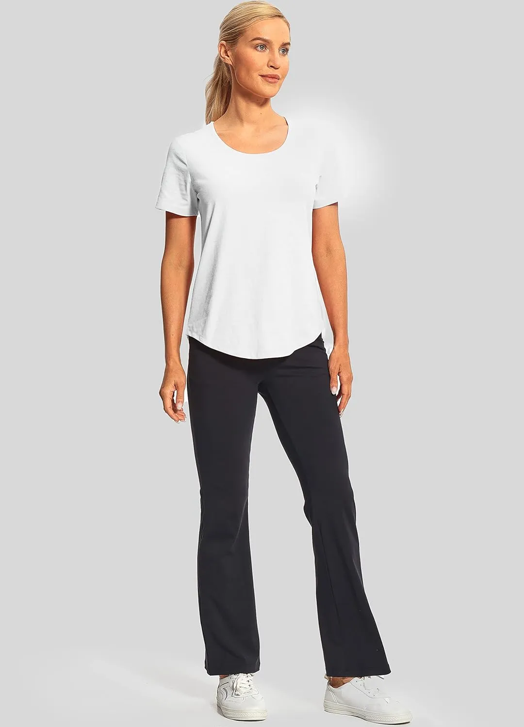 Hiverlay Workout Shirts for Women Short Sleeve Scoop Neck Tops Athletic Quick Dry Gym T-Shirts Yoga Running Tee