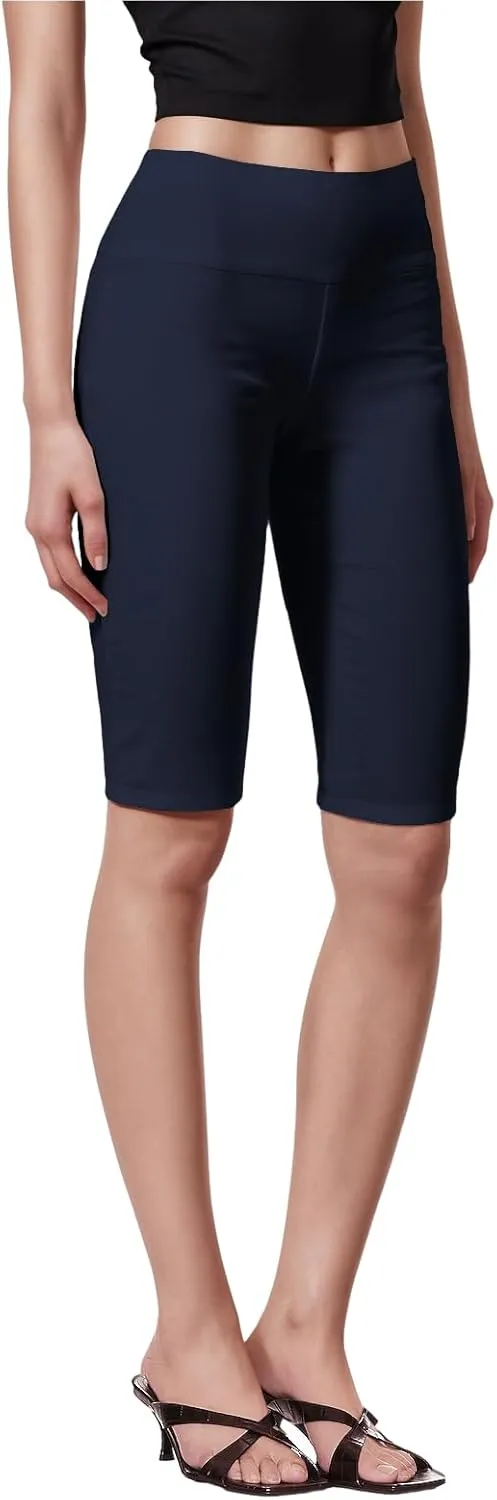 Hybrid & Company Womens Super Stretch Causal Pull On Millennium Twill Bermuda Shorts