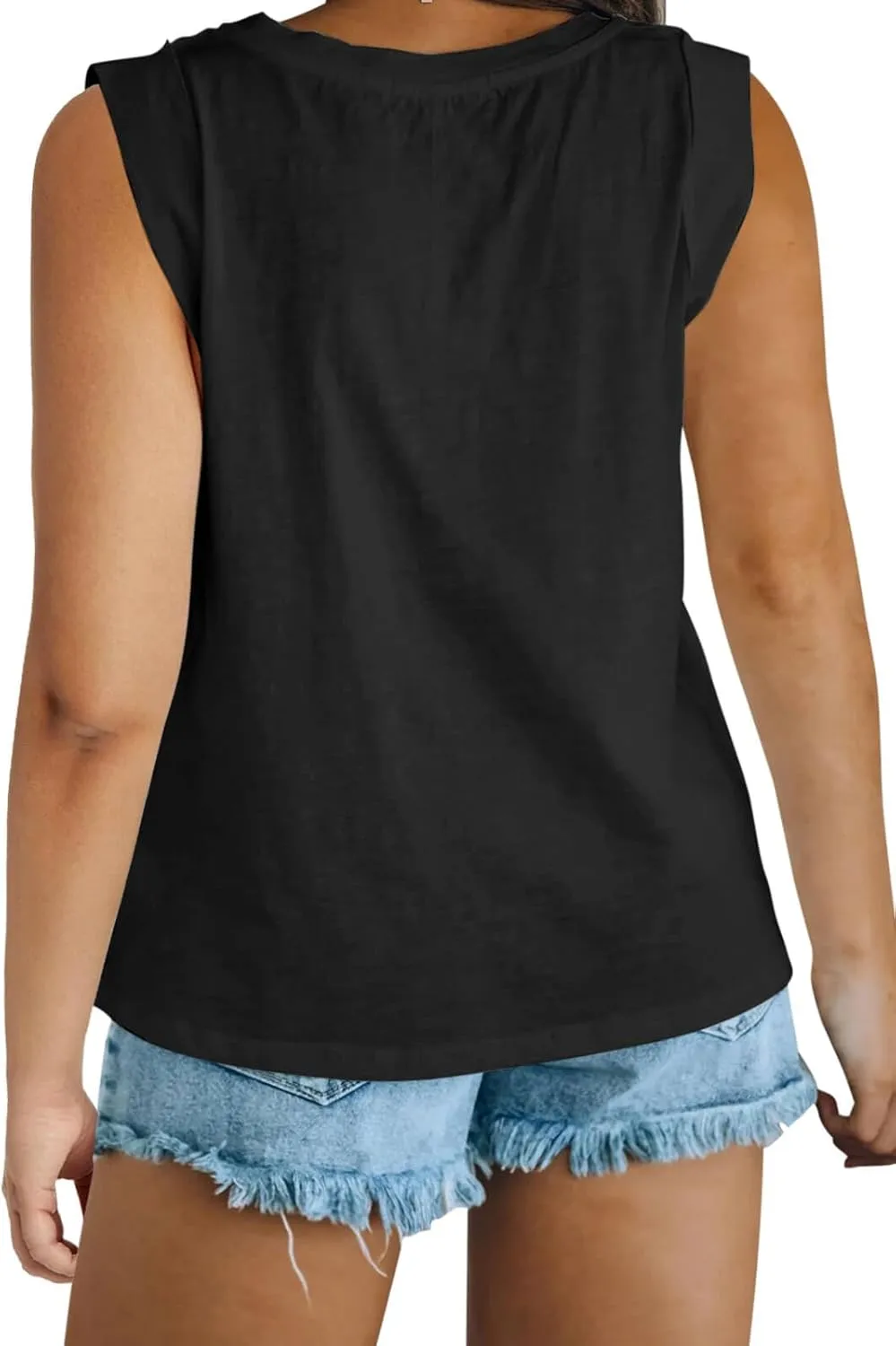 Imily Bela Womens Plus Size Tank Tops Sleeveless Crew Neck Summer Casual Basic Tees Shirts