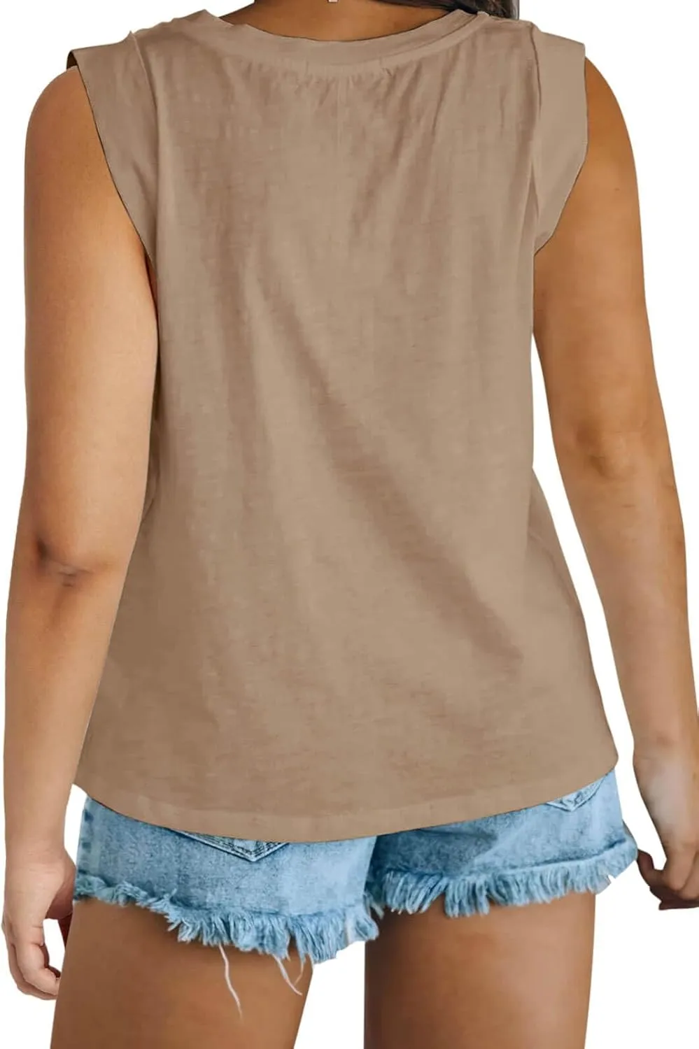 Imily Bela Womens Plus Size Tank Tops Sleeveless Crew Neck Summer Casual Basic Tees Shirts