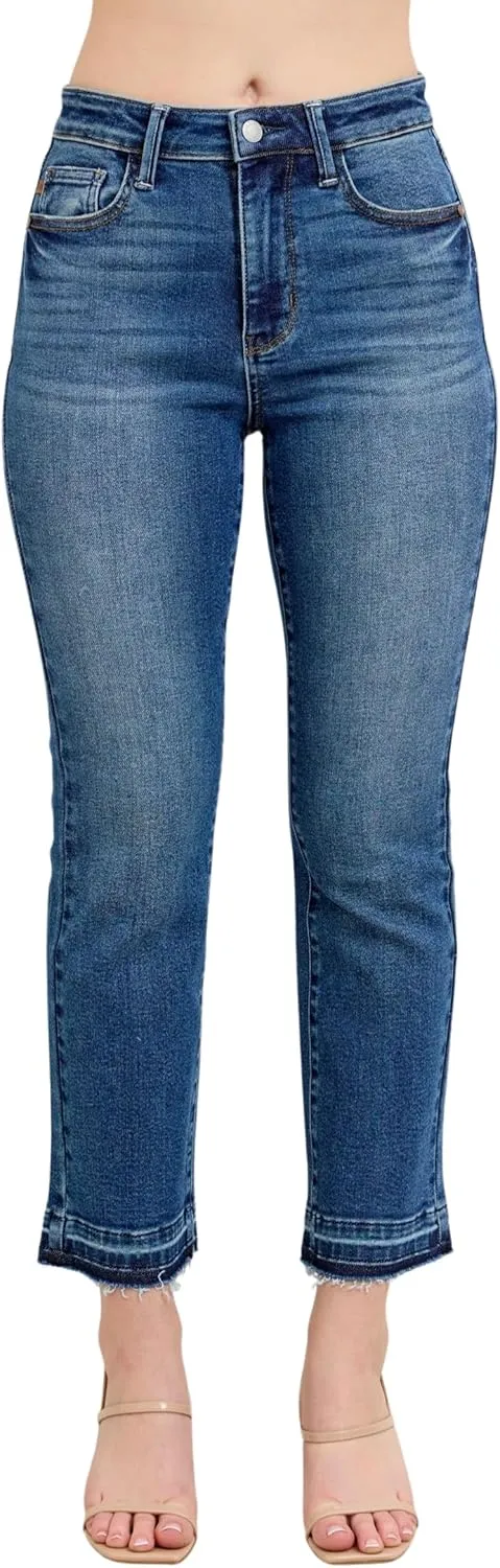 Judy Blue High Waist Vintage Medium Wash Release Hem Kick Flare