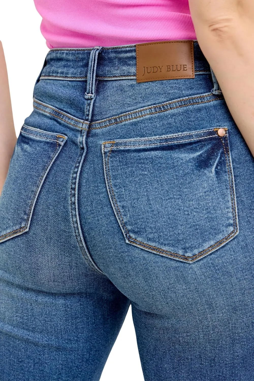 Judy Blue High Waist Vintage Medium Wash Release Hem Kick Flare