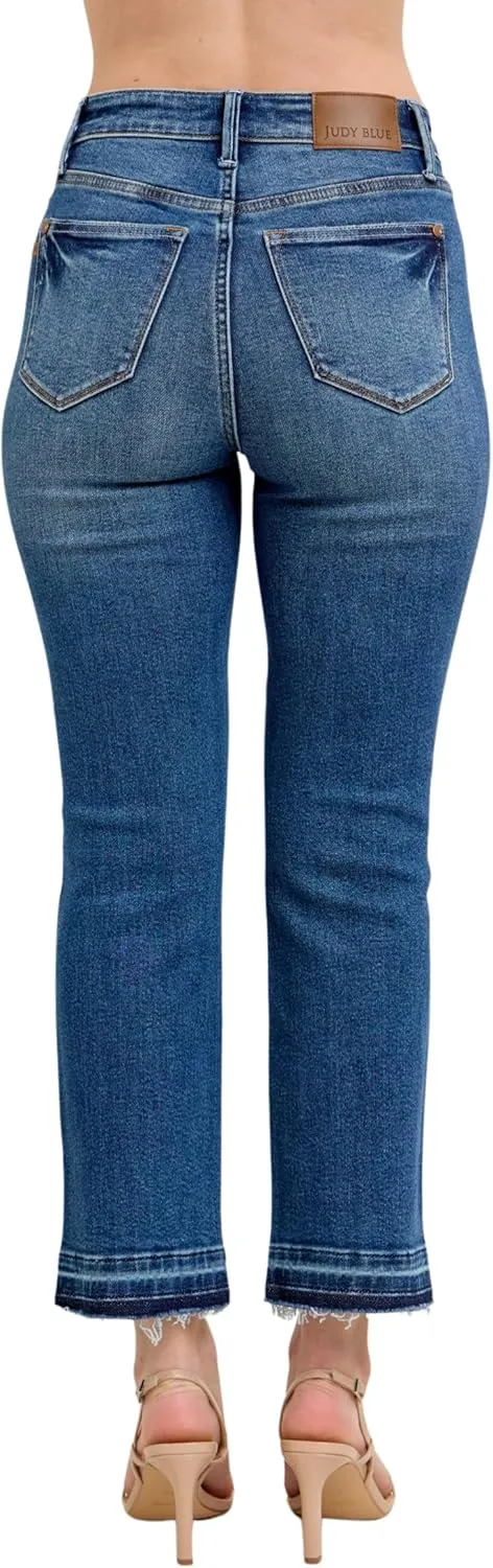 Judy Blue High Waist Vintage Medium Wash Release Hem Kick Flare