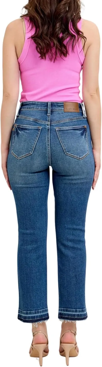 Judy Blue High Waist Vintage Medium Wash Release Hem Kick Flare