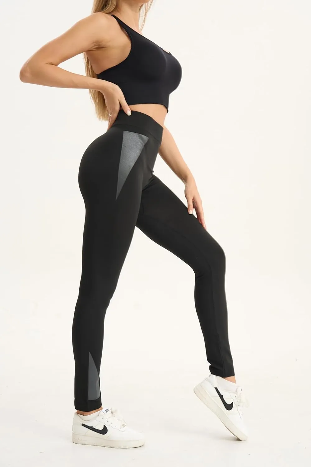 just one Womens High-Waisted Leggings; Coordinated 4-Pack Designs for Workout, Lounging, and Everyday Comfort.