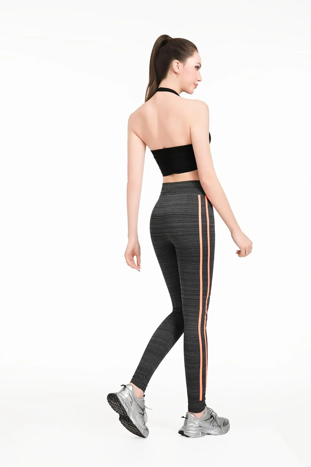 just one Womens High-Waisted Leggings; Coordinated 4-Pack Designs for Workout, Lounging, and Everyday Comfort.