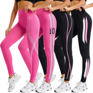 just one Womens High-Waisted Leggings; Coordinated 4-Pack Designs for Workout, Lounging, and Everyday Comfort.