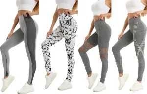 just one Womens High-Waisted Leggings; Coordinated 4-Pack Designs for Workout, Lounging, and Everyday Comfort.