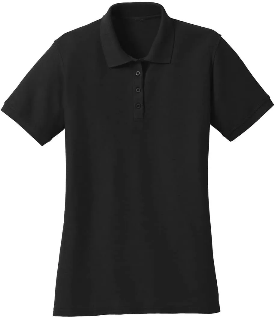 JustBlanks Womens Polo Shirt Short Sleeve Polo Shirts  Regular Fit Pique Polo Shirts for Women 4-Button Polo Tee
