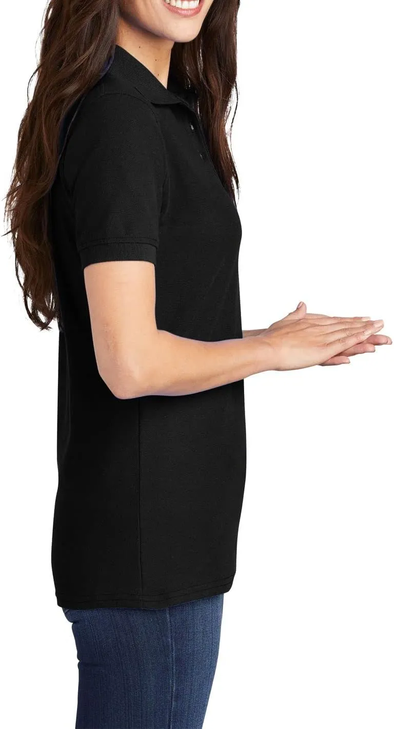 JustBlanks Womens Polo Shirt Short Sleeve Polo Shirts  Regular Fit Pique Polo Shirts for Women 4-Button Polo Tee