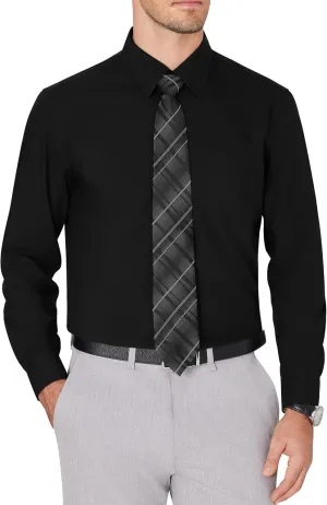 J.VER Men's Dress Shirts Wrinkle Free Long Sleeve Formal Shirt Solid Business Casual Button Down Shirts for Wedding Prom