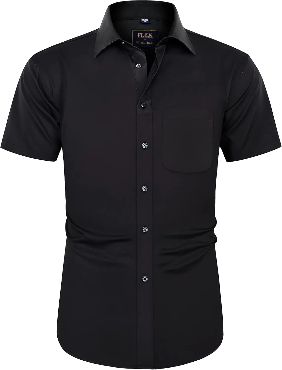 J.VER Men's Short Sleeve Dress Shirts Stretch Wrinkle Free Casual Button Down Shirts with Pocket for Business Wedding