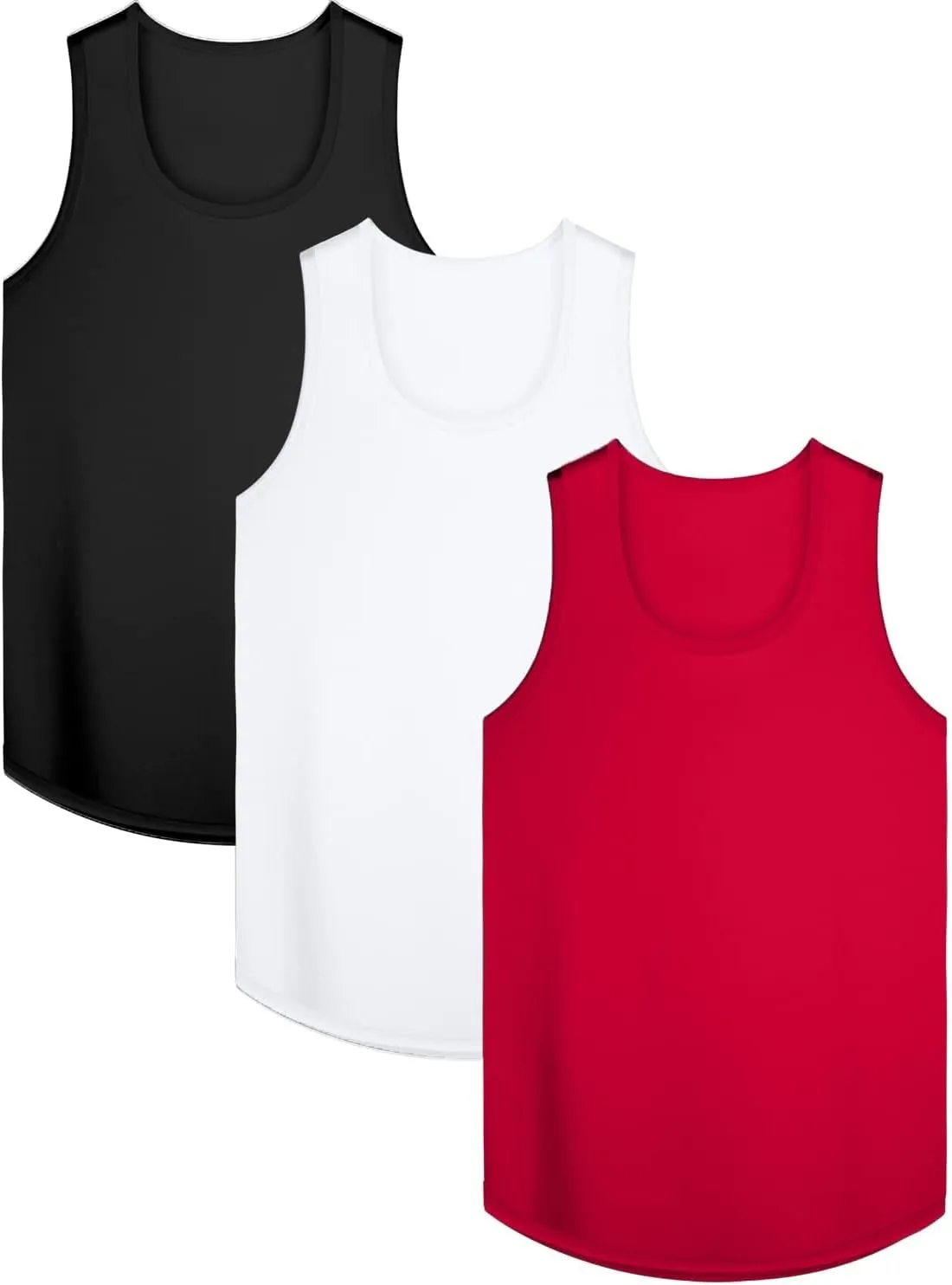 KAWATA Men's Workout Tank Tops Quick Dry Gym Muscle Tees Fitness Bodybuilding Sleeveless T Shirts