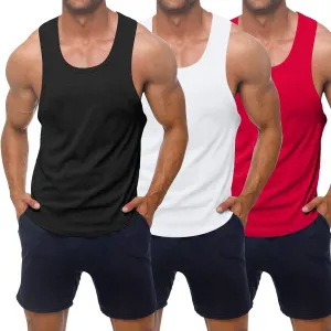 KAWATA Men's Workout Tank Tops Quick Dry Gym Muscle Tees Fitness Bodybuilding Sleeveless T Shirts