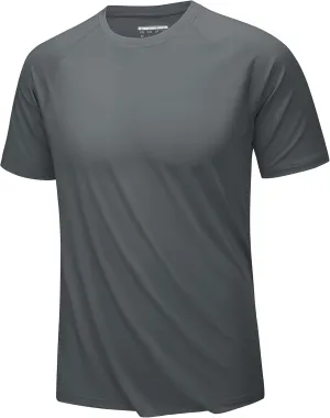KEFITEVD Men's Short Sleeve UPF 80  Sun Protection Shirts UV SPF Quick Dry Rash Guard Swim Shirts Workout Athletic Tees