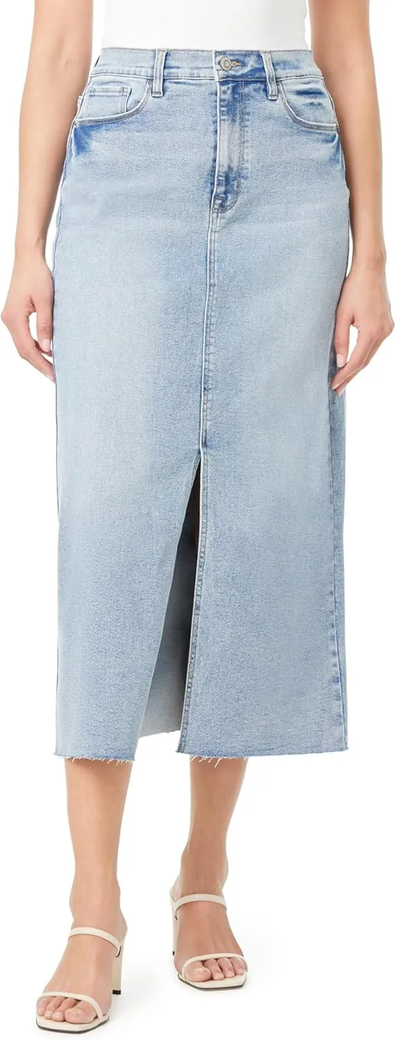 kensie Jeans for Women The High Rise Classic Calf Length Jean Skirt, Sizes 2-14