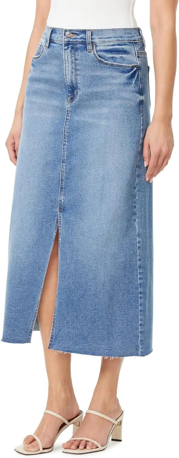 kensie Jeans for Women The High Rise Classic Calf Length Jean Skirt, Sizes 2-14