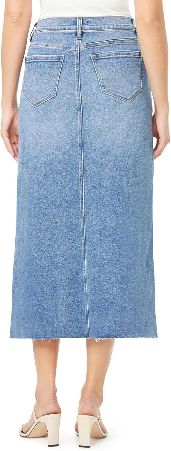 kensie Jeans for Women The High Rise Classic Calf Length Jean Skirt, Sizes 2-14