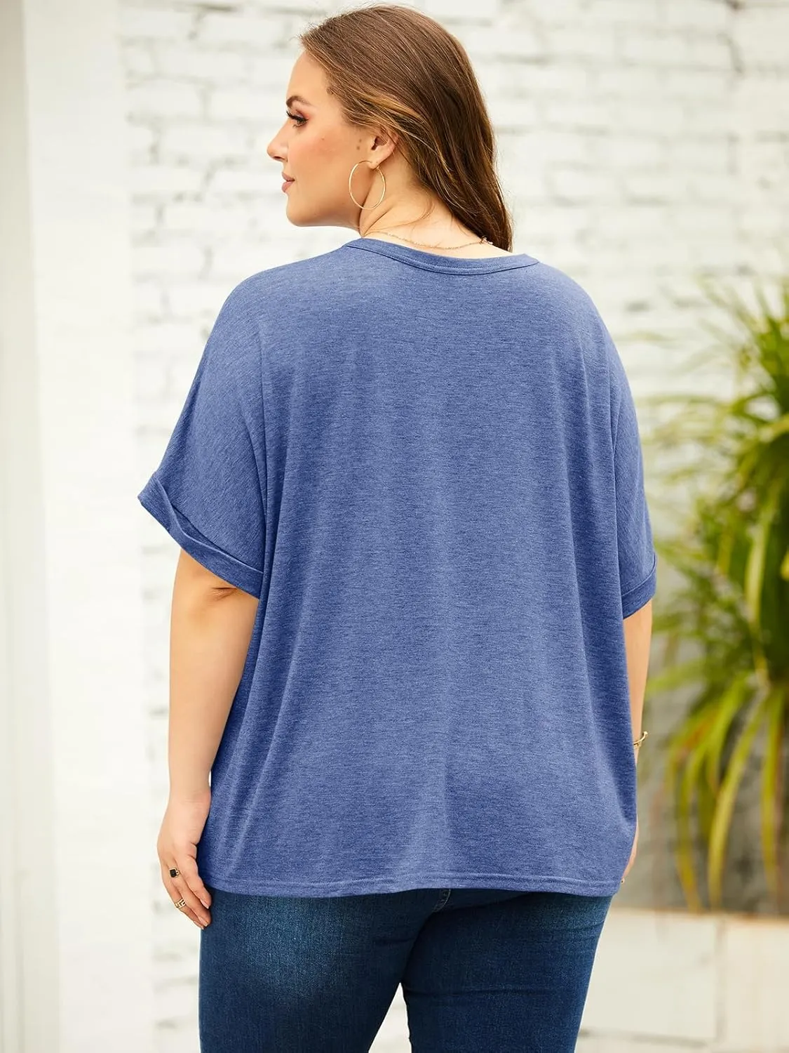 Langwyqu Womens Tops Oversized Tshirts Summer Short Sleeve T Shirts Casual Loose Fit Basic Tees