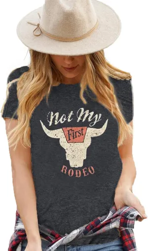 Let 'er Rip Cowboy T-Shirt Tee Women Casual Country Music Short Sleeve Tees Tops