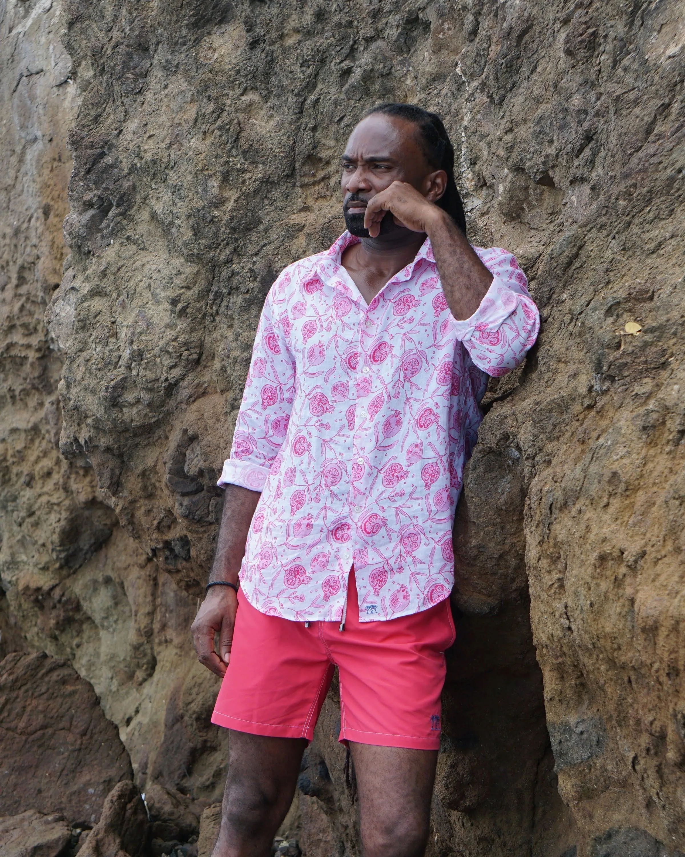 Linen Shirt POMEGRANATE