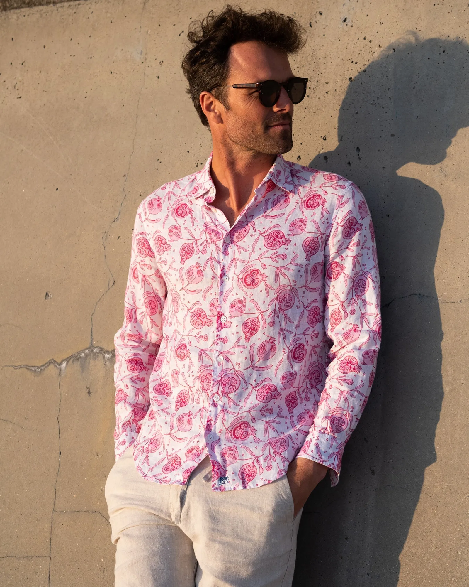 Linen Shirt POMEGRANATE