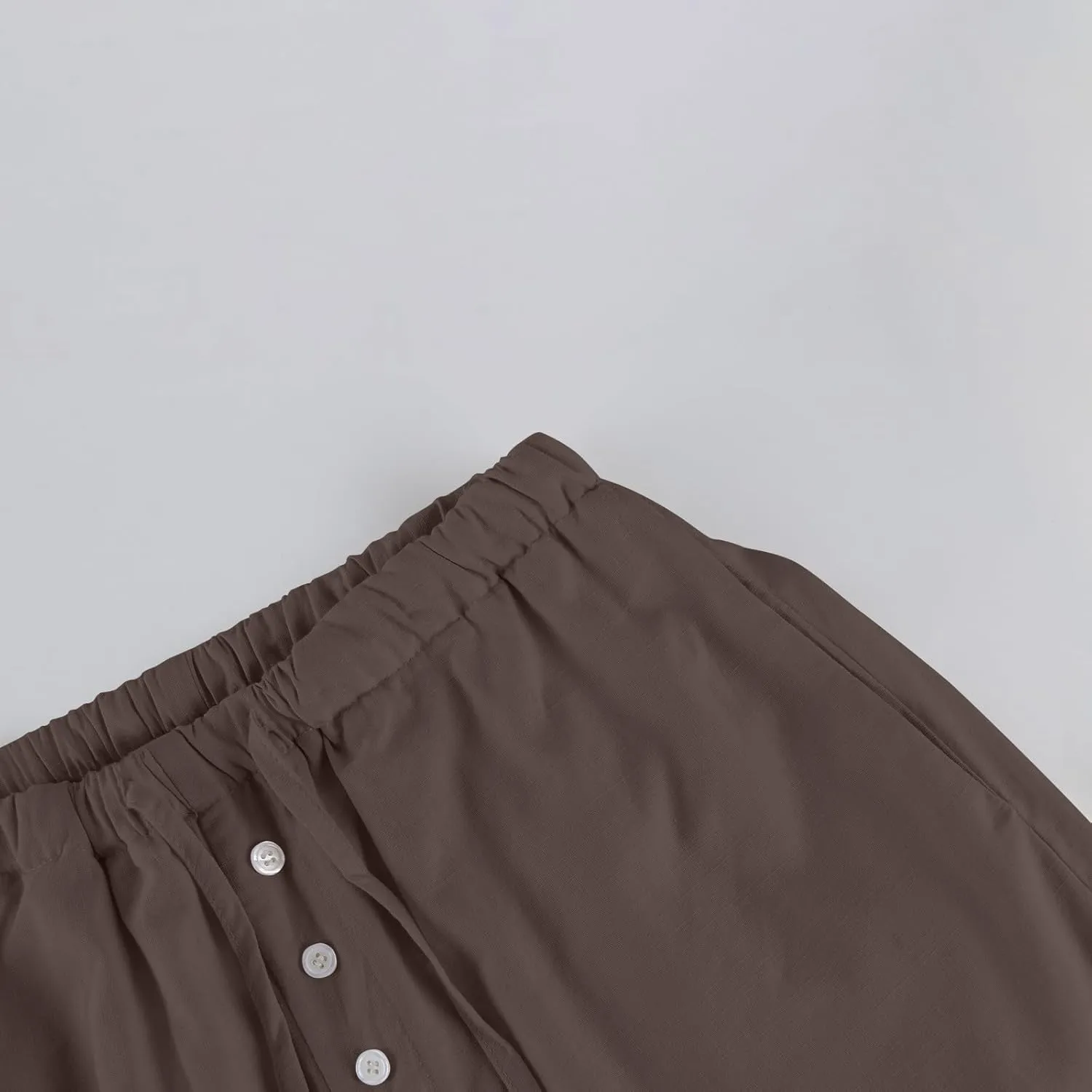 Linen Wide Leg Pants for Women Casual High Waisted Loose Fit Palazzo Pants Summer Flowy Lounge Trousers with Pockets