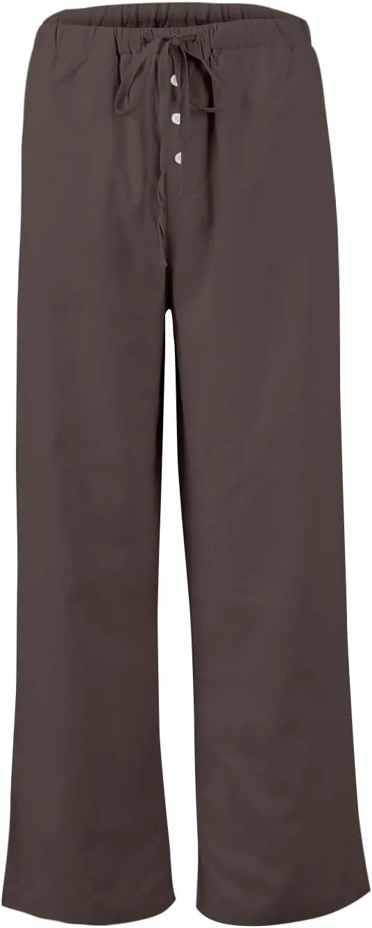 Linen Wide Leg Pants for Women Casual High Waisted Loose Fit Palazzo Pants Summer Flowy Lounge Trousers with Pockets