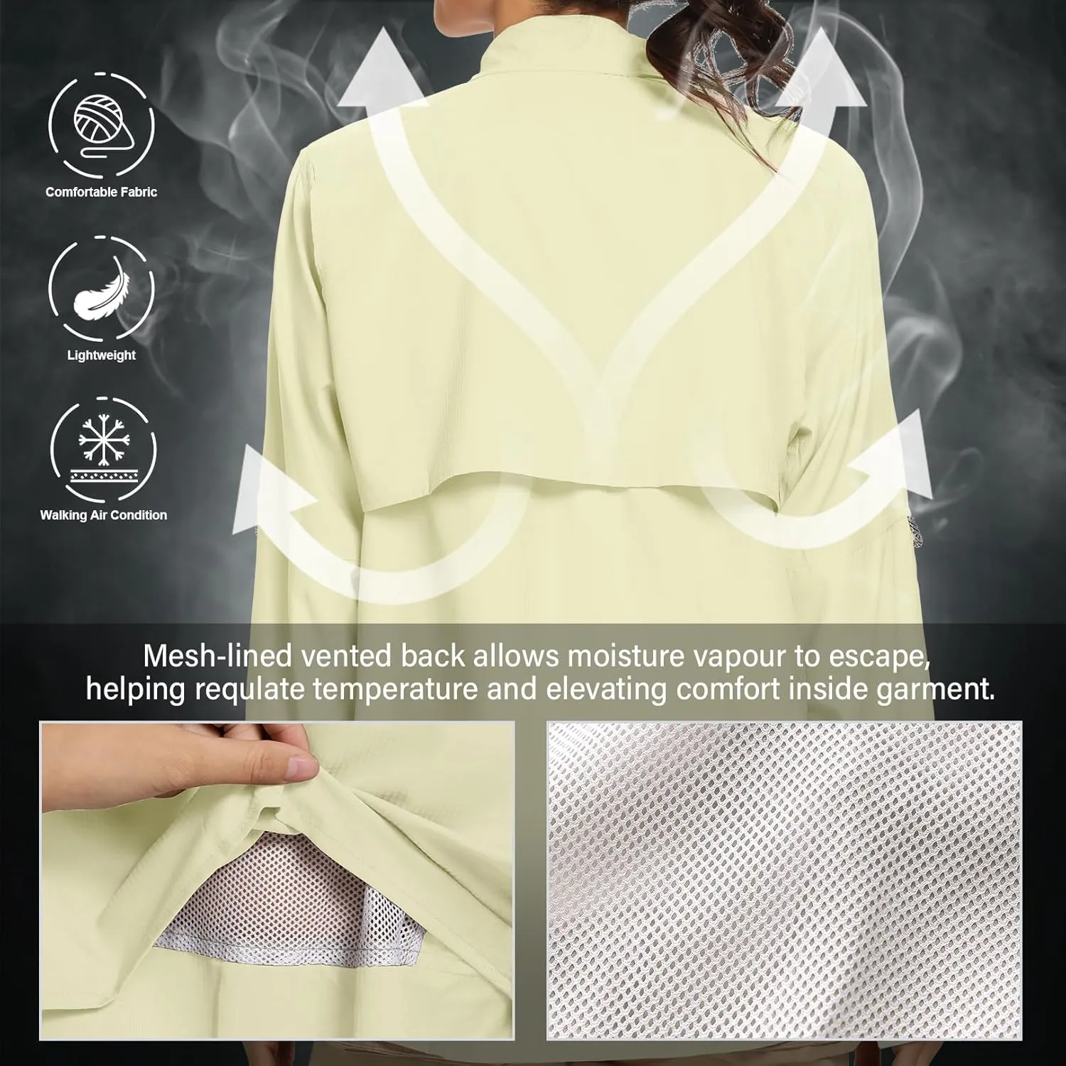 linlon Womens Safari Shirts Long Sleeve UV Protection Hiking Fishing UPF 50  Quick Dry Cooling Camping Travel Shirts