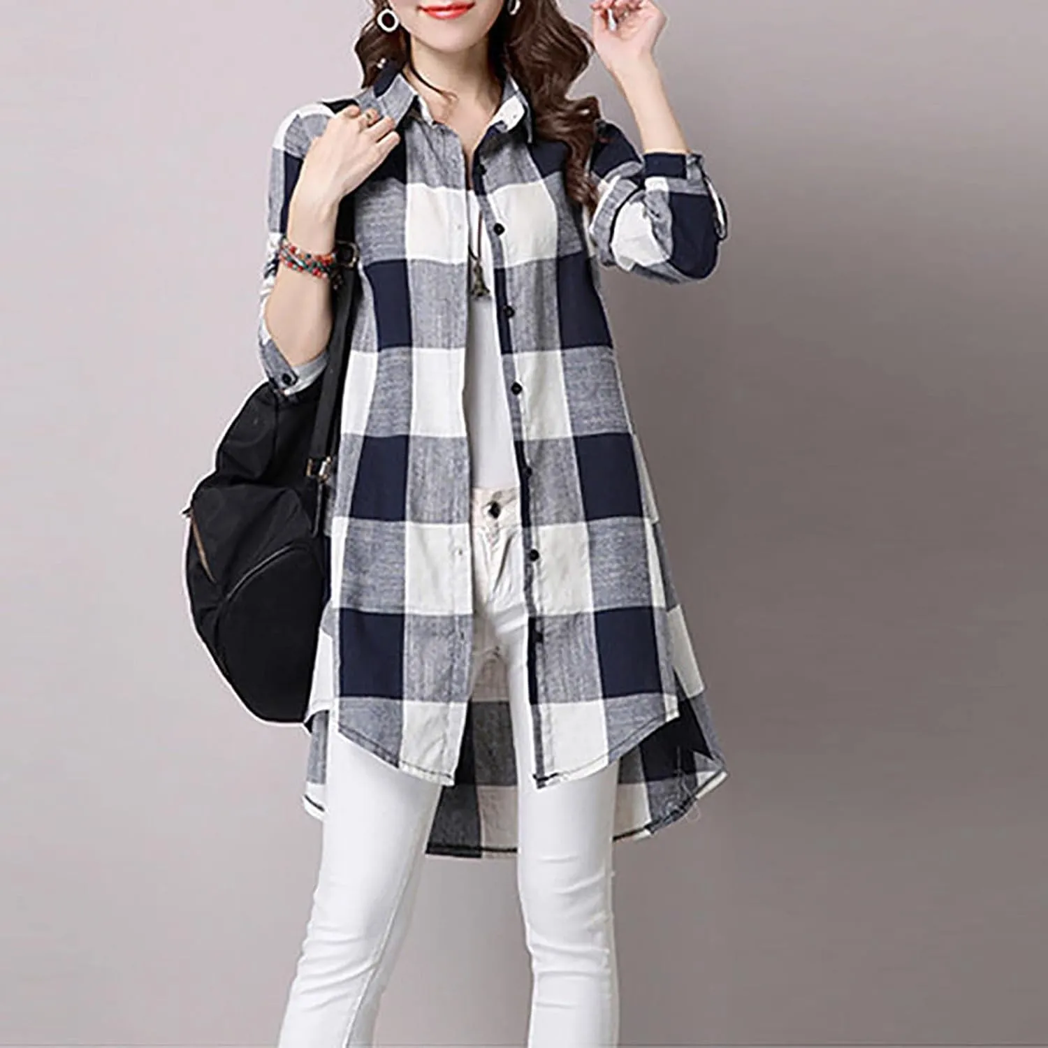 Long Sleeve Shirts for Women,2024 Spring Summer Dressy Casual Button Down Plus Size Tops Office Work Blouses