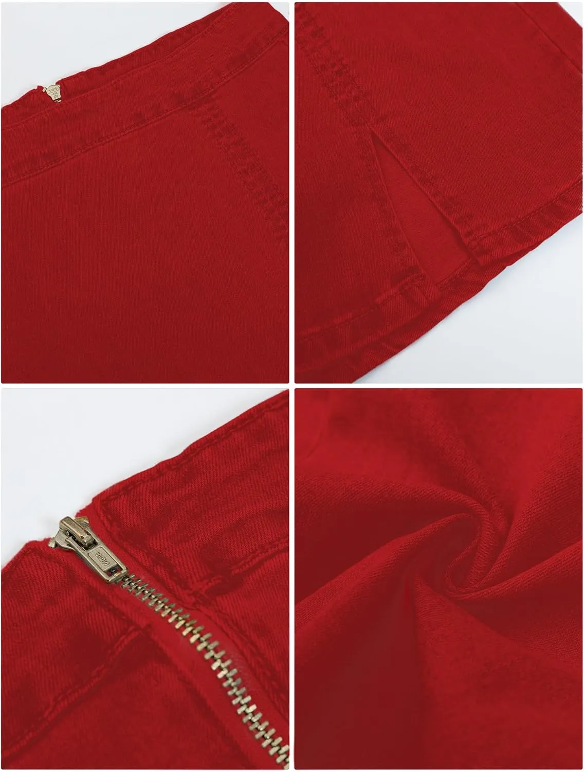 luvamia Jean Skirt for Women with Slit High Wasited Bodycon Stretch Pencil Mini Short Denim Skirts
