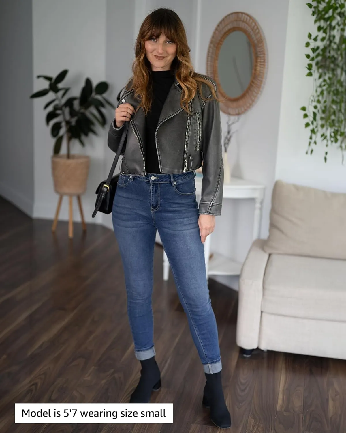 luvamia Skinny Jeans for Women Trendy High Waisted Fold Hem Slim Fit Stretchy Denim Pants Jeggings Jeans with Pockets