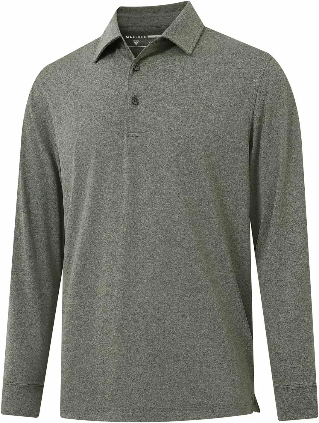 M MAELREG Golf Shirts for Men Dry Fit Performance Moisture Wicking Casual Heather Collared Long Sleeve Polo Shirts for Men