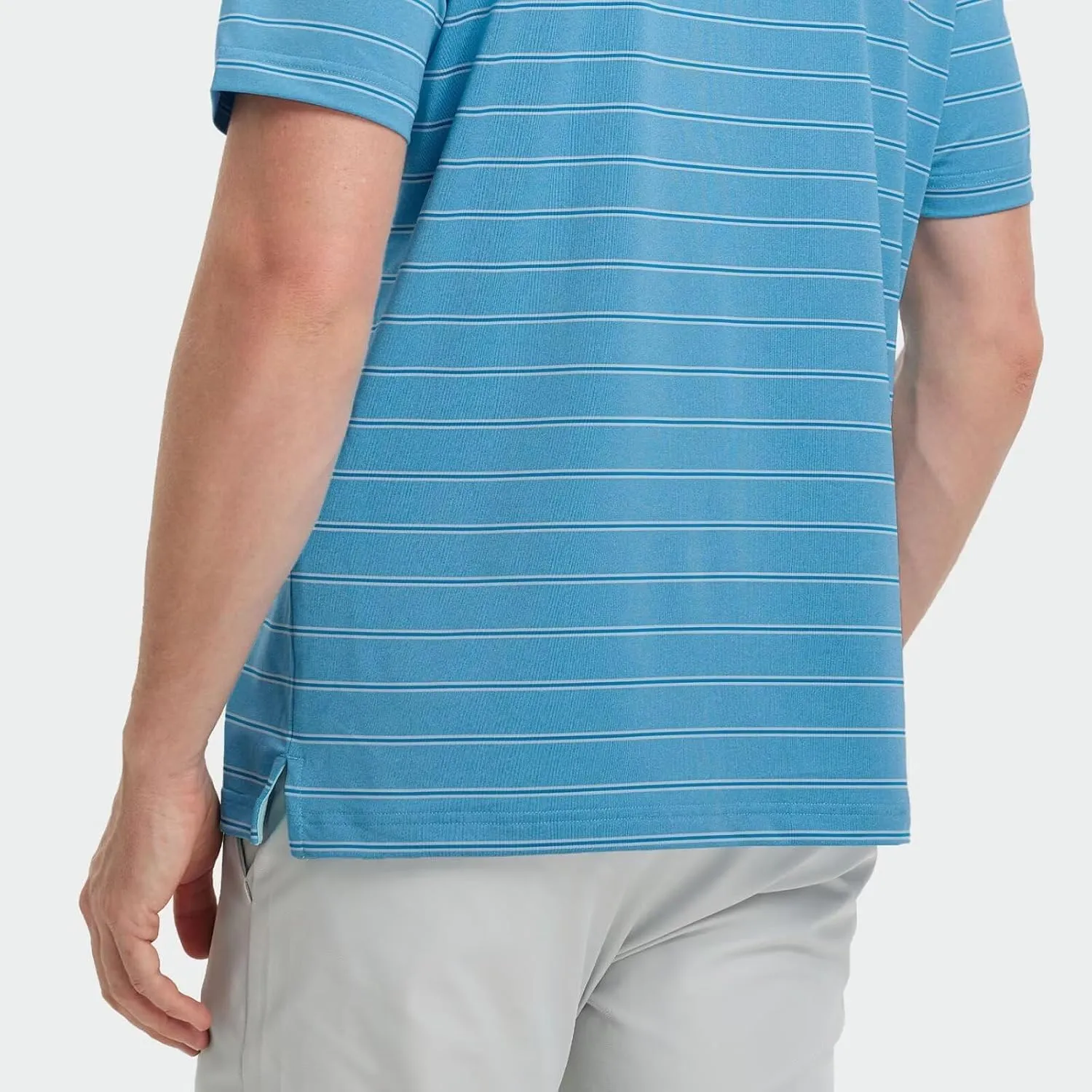 M MAELREG Mens Polo Shirts Short Sleeve Stripe Heather Dry Fit Polo Shirts for Men Moisture Wicking Mens Golf Shirt