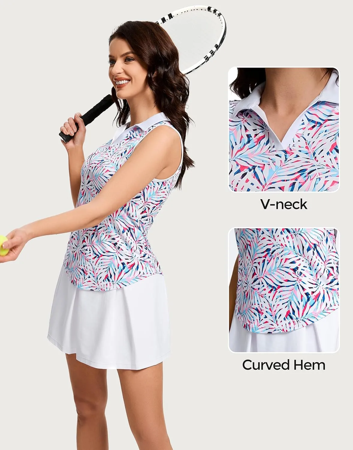 M MOTEEPI Womens Golf Shirts Sleeveless Polo Shirts for Women Quick Dry Ladies Golf Tops Tennis Athletic Polo