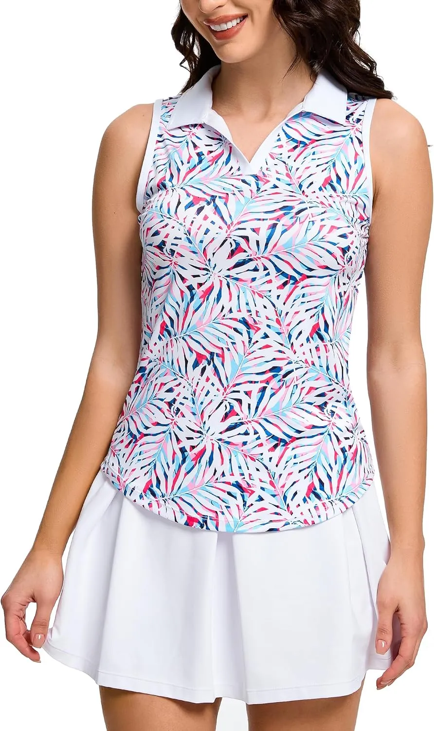 M MOTEEPI Womens Golf Shirts Sleeveless Polo Shirts for Women Quick Dry Ladies Golf Tops Tennis Athletic Polo