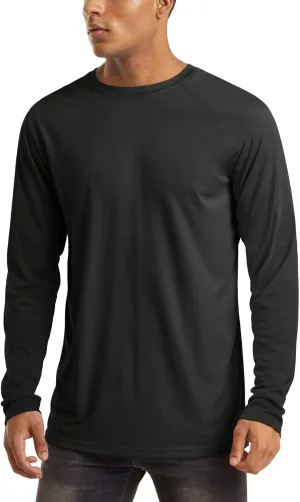 MAGCOMSEN Men's Long Sleeve Shirts UPF 50  UV Sun Protection Athletic Shirts for Hiking Running Workout Rash Guard